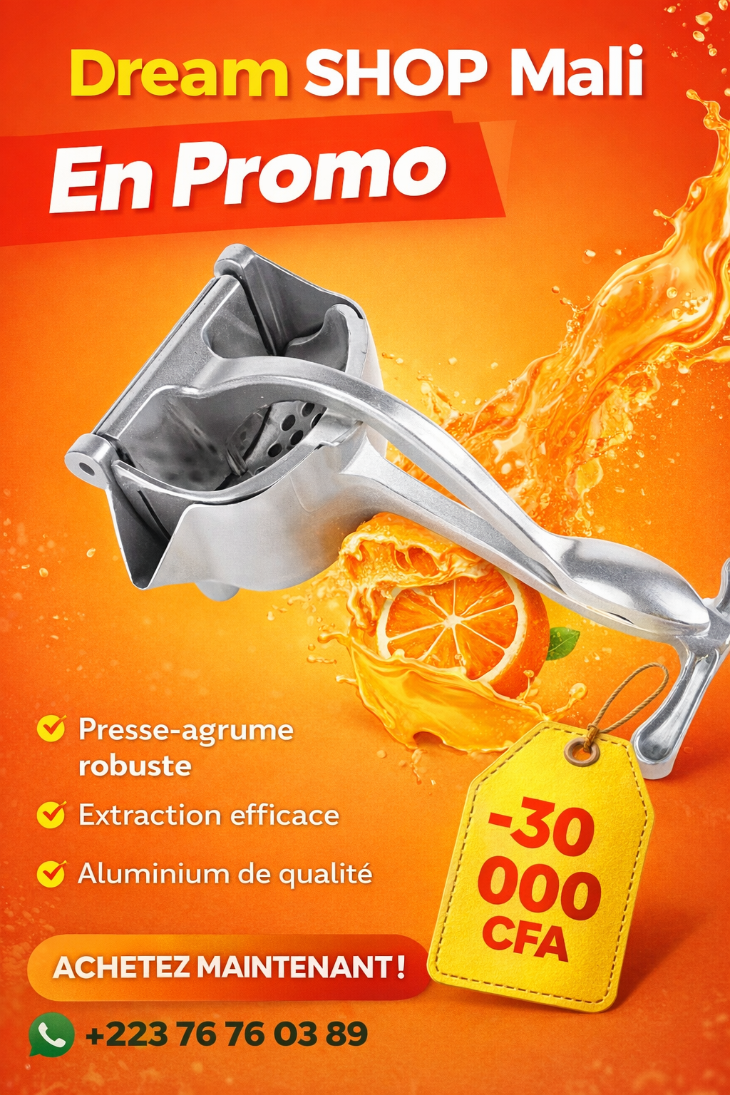 PRESSE FRUITS🍇 En Fer Taille Grande