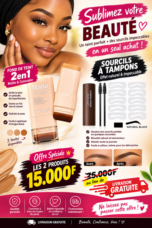 FOND DE TEINT 2en1 +SOUCILS A TAPONS